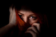 © k_samurkas - Closeup portrait of a beautiful redhead girl with long hair