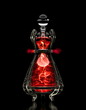 mysterious red bottle with alchemical potion