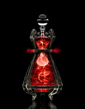 Mysterious Red Bottle With Alchemical Potion