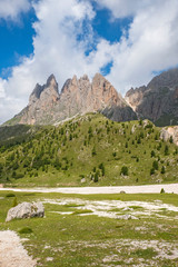 Wall Mural - view to mountain peaks from an a alp valley