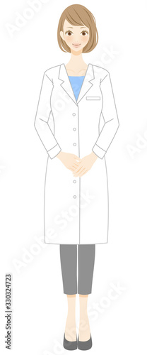 カウンセラー 医師 医者 白衣 女性の看護師のイラスト 笑顔 Stock Illustration Adobe Stock