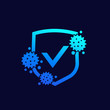 © nexusby - antibacterial protection icon, shield and virus vector