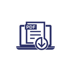 Canvas Print - PDF download icon with laptop computer