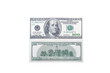 © Chernobrovin - Front and back side of a 100 US dollar bill with a portrait of American President Benjamin Franklin on an isolated white background