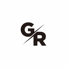 GR Logo Letter Monogram Slash with Modern logo designs template