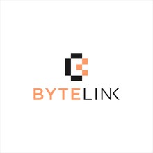 B Letter Logo Design With Pixel Digital Technology Concept