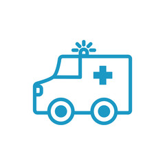 Wall Mural - ambulance car vehicle line style icon