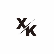 Logo Monogram Slash Concept With Modern Designs Template Letter XK