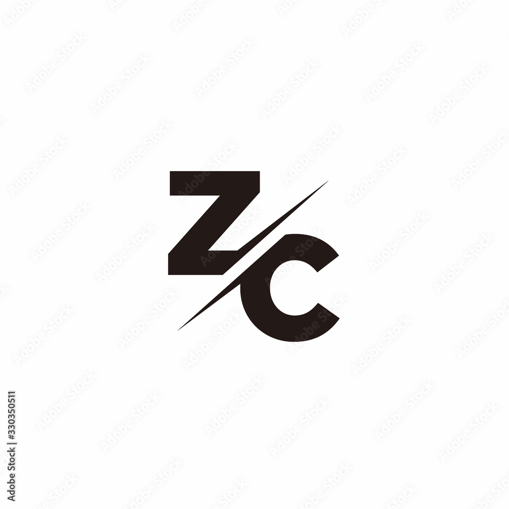 Logo Monogram Slash concept with Modern designs template letter ZC ...