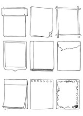 Sticker - Set of hand drawn doodle frames.