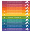 © assistant - Infographics from color strips. Modern infographics 10 options for banner, business processes, workflow, diagram, flowcharts.