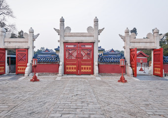 Canvas Print - Gates around Circular Mound Altar in Temple of Heaven, one of the main tourist attraction of Beijing city, China