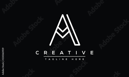 Unique modern minimalist creative letter A logo design Tableau sur Toile