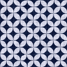 Seamless Indigo Geometric Texture. Blue Woven Boro Cotton Dyed Effect Background. Japan Repeat Batik Resist  Pattern. Distressed Worn Cloth Tie Dye Bleach. Asian Fusion Allover Kimono Textile Print 