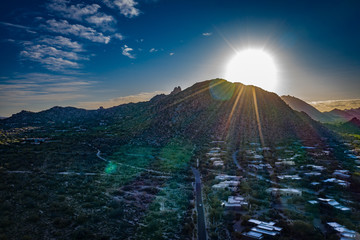 sunrise of pinnacle peak in scottsdale arizona