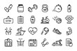 © SMUX - Set of Thin line icons Fitness and Sport. Collection Outline symbol fitness, gym and health care