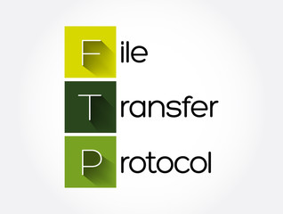 Poster - ftp - file transfer protocol acronym, technology concept background