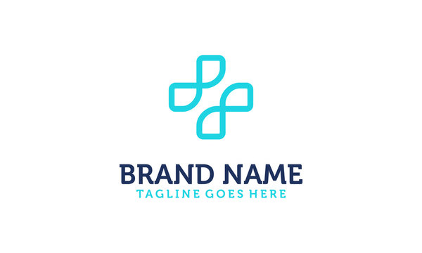 simple and modern cross medical logo design vector