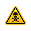 © Віталій Баріда - Danger warning yellow sign, skull and crossbones vector illustration isolated on white
