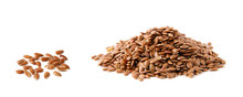 Flax Seeds Heap Isolated On White