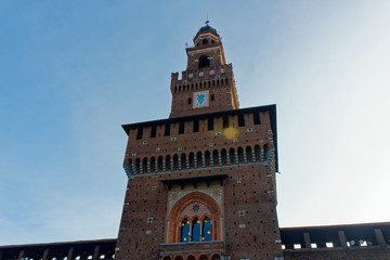 Sforza castle in Milan Milano Castello Sforza Italy