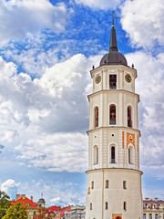 Sticker - Bell tower at Cathedral Square in Old town in Vilnius