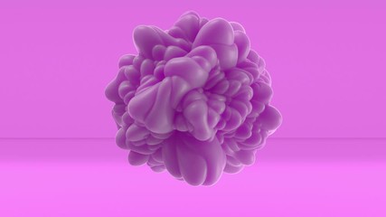 3d Looped abstract sphere with bulging. Wavy surface with ripples. Trendy monochrome texture, isolated ball with convexity, cell motion graphic design, animated elastic texture.