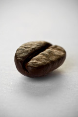 Brown roasted coffee grain on white background