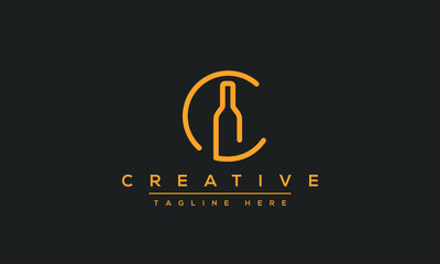 Aufkleber - Modern creative letter C logo design. Minimal C, CC initial based vector icon.