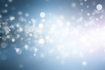 white bokeh blur background / circle light on blue background / abstract light background