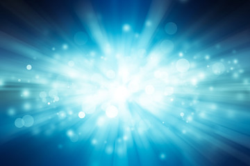 white bokeh blur background / Circle light on blue background / abstract light background
