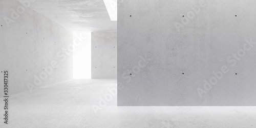 Fotomural Abstract empty, modern concrete walls hallway room with indirekt ceiling lights