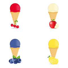 Wall Mural - Ice cream collection, vector illustration.