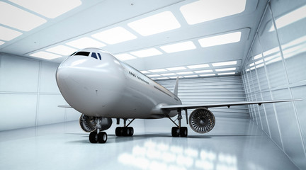 Airplane in hangar