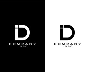 Wall Mural - ID, DI modern logo design with white and black color that can be used for business company.