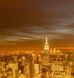 Fototapeta Nowy Jork - View of New York Manhattan during sunset hours