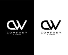CW, WC Modern Logo Design With White And Black Color That Can Be Used For Business Company.