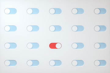 Poster - Slide switch and touch button, science and technology, 3d rendering.