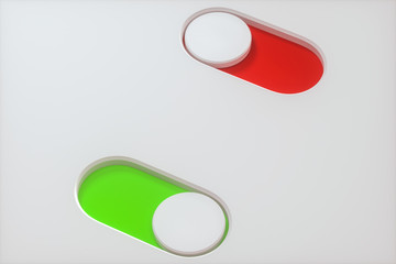 Poster - Slide switch and touch button, science and technology, 3d rendering.