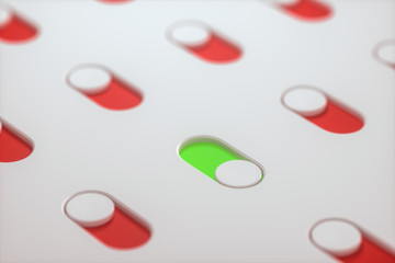 Poster - Slide switch and touch button, science and technology, 3d rendering.
