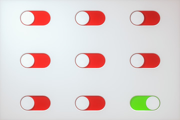 Poster - Slide switch and touch button, science and technology, 3d rendering.