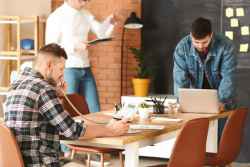 Poster - Group of men working in office