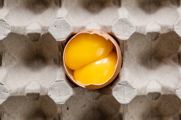 fresh yolks in a plate