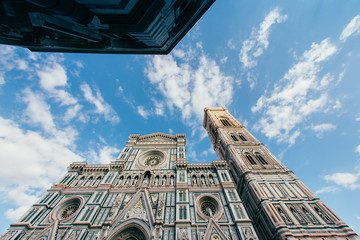 Florence, Tuscany, Italy - September, 17, 2017: Unidentified tourists visiting Cattedrale di Santa Maria del Fiore (Cathedral of Saint Mary of the Flowers - Duomo di Firenze), 