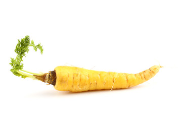 Wall Mural - Yellow carrot with leaves