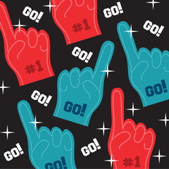 Sticker - american football sport gloves number one pattern