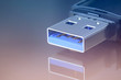 USB Flash Drive closeup. Personal Information Cyber Security Concept