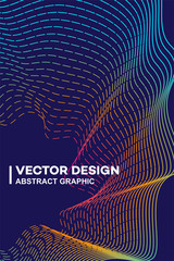 Wall Mural - Abstract gradient wave lines or sound flyer, music festival poster, graphic design banner or cover