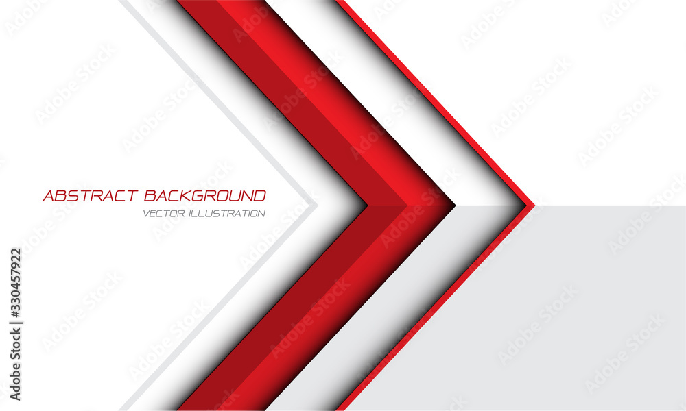 Abstract red arrow direction on white grey design modern futuristic ...