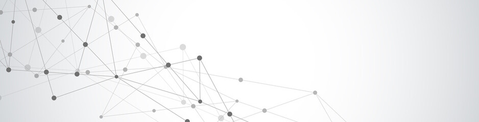 website header or banner design with abstract geometric background and connecting dots and lines. gl